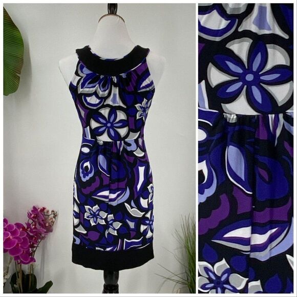 Halter Top Sun DressBlue Black White - Picture 3 of 7